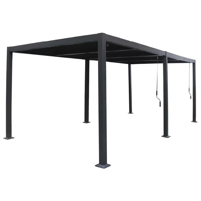 Pergola bioclimatique "Windsor" en aluminium - 3 x 6 m - Gris