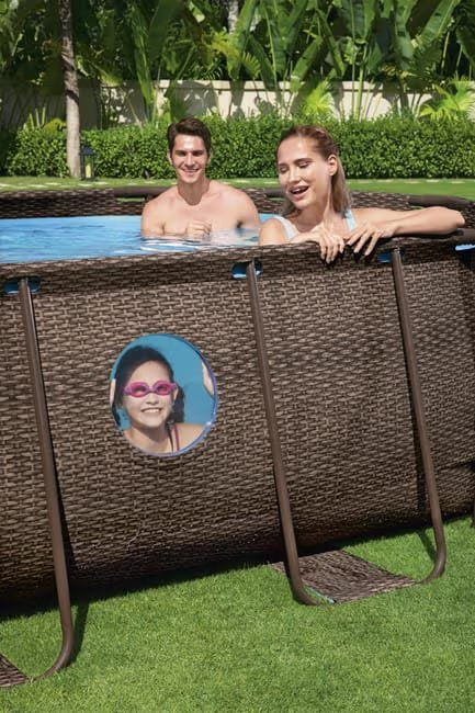 Piscine BESTWAY hors sol ovale Power Steel Swim Vista rotin 488 x 305 x 107cm – Image 3