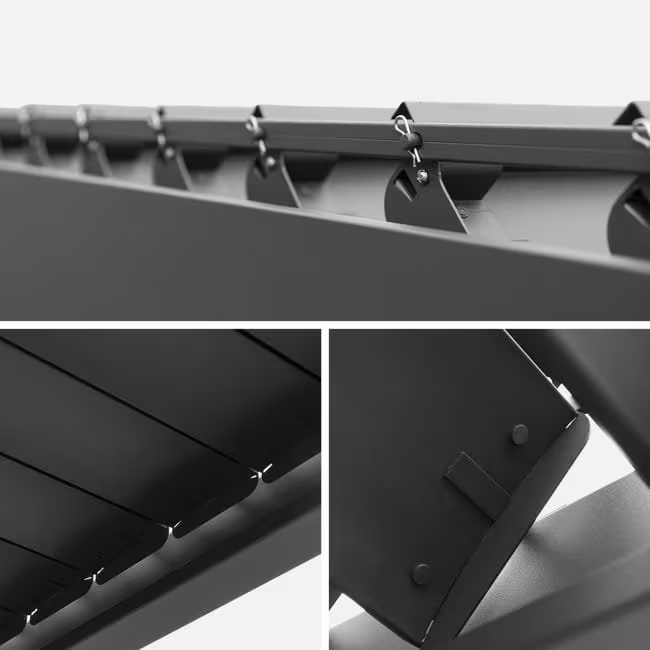 Pergola Bioclimatique gris anthracite 300x600cm. aluminium à lames orientables + 2 stores 3m TRIOMPHE 6X3M + 2 STORES 3M – Image 3