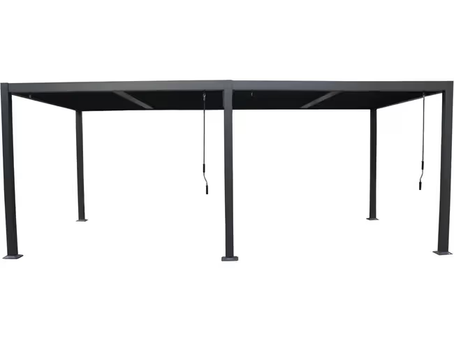 Pergola bioclimatique "Windsor" en aluminium - 3 x 6 m - Gris – Image 3