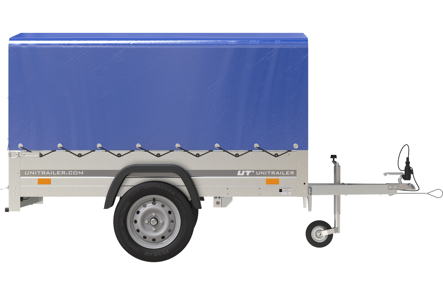Remorque bagagère garden trailer 200 kipp 200 x 106 cm avec bâche haute bleue, arceau et roue jockey – Neuf – Prix Destockage – Image 13