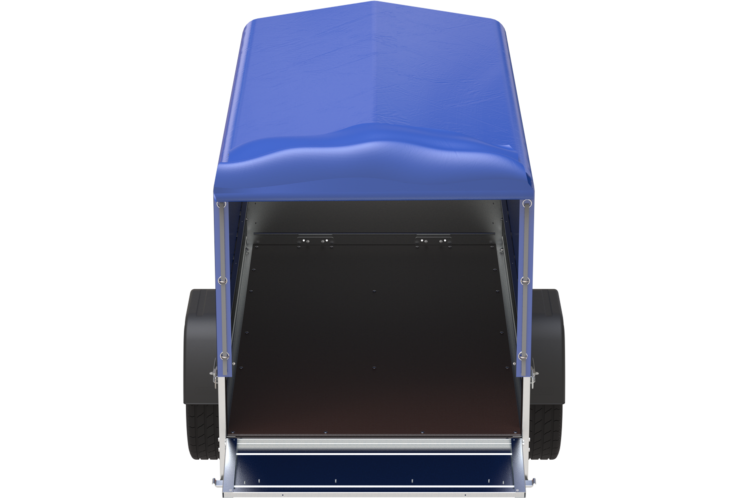 Remorque bagagère garden trailer 200 kipp 200 x 106 cm avec bâche haute bleue, arceau et roue jockey – Neuf – Prix Destockage – Image 2